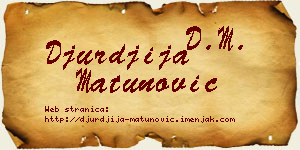 Đurđija Matunović vizit kartica